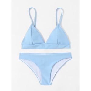 Seam detail triangle bikini set